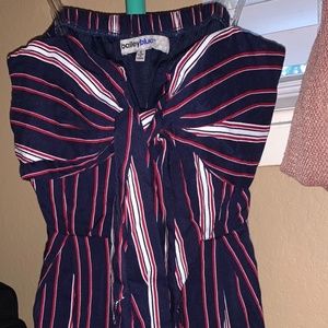 Bailey Blue V-Cut Romper